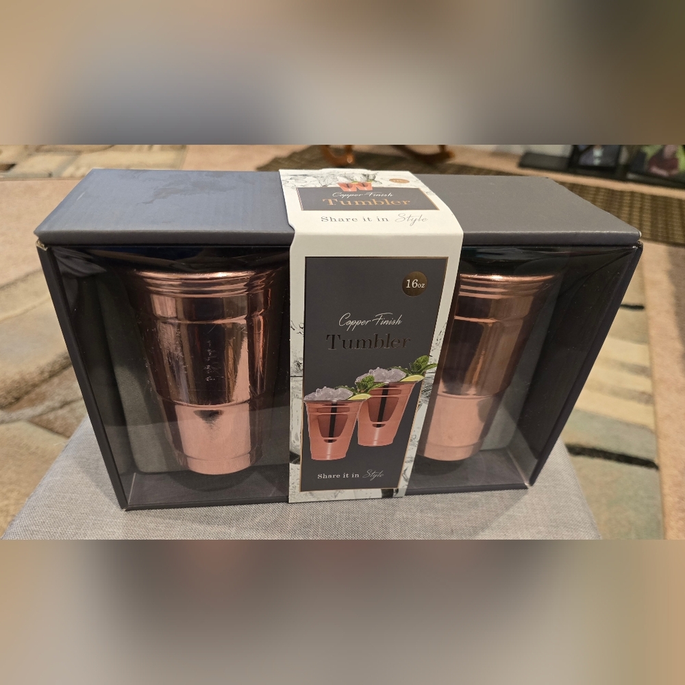Copper-Finish Tumbler Set